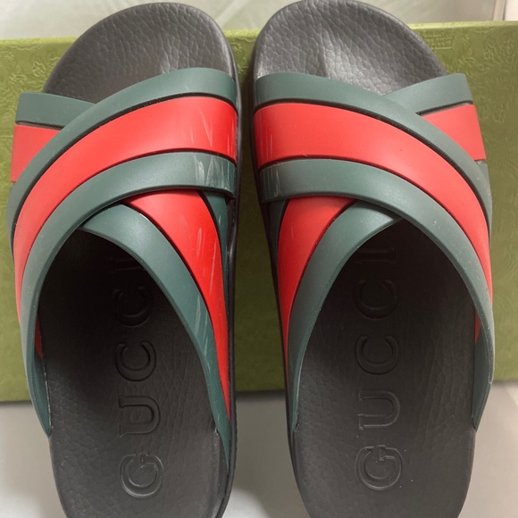 Excellent condition Gucci Mens Slipon 8 (38) Green/Red - Picture 5 of 14